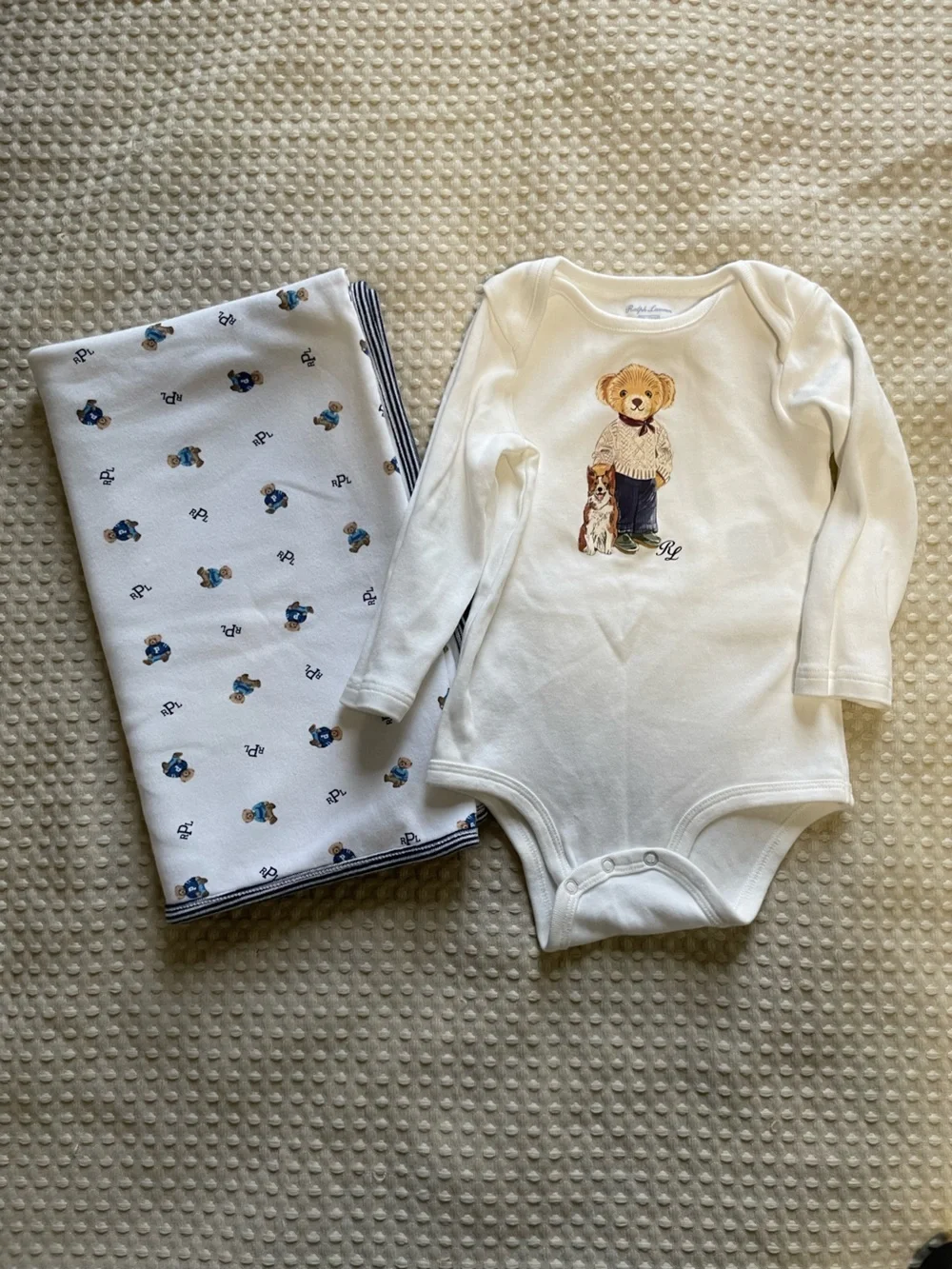 Polo Ralph Lauren Baby Bodysuit and Blanket Set